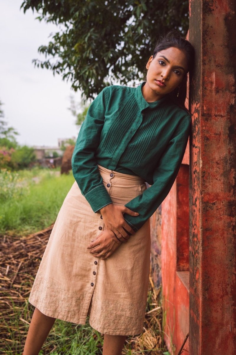 Buy Pintuck Shirt | Shop Verified Sustainable Womens Shirt on Brown Living™