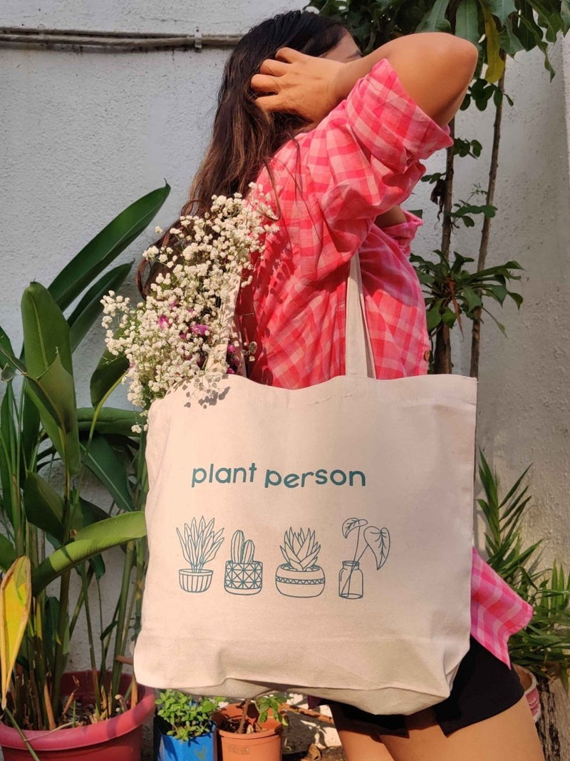 Buy Plant Person Canvas Tote Bag | Shop Verified Sustainable Tote Bag on Brown Living™