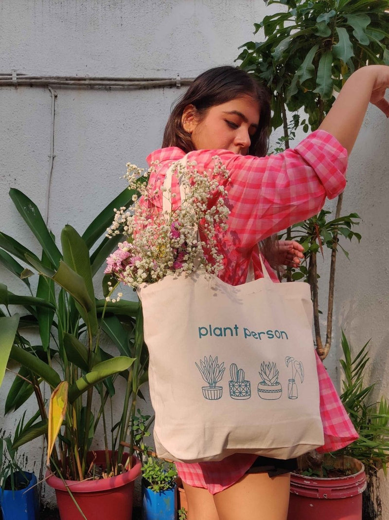 Buy Plant Person Canvas Tote Bag | Shop Verified Sustainable Tote Bag on Brown Living™