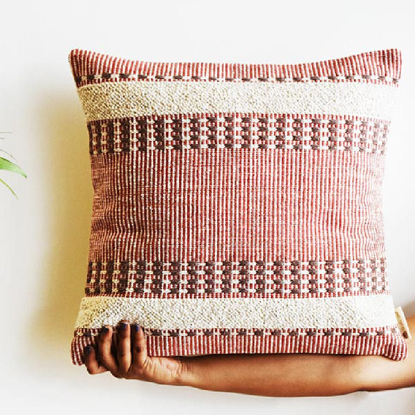 Buy Playful Textured Stripes Cushion Cover | Shop Verified Sustainable Covers & Inserts on Brown Living™