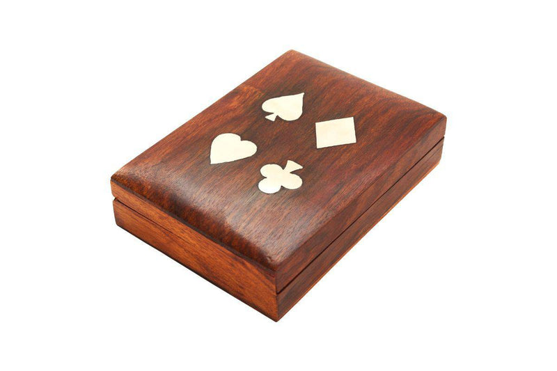 Buy Playing Cards Set of 2 in Handmade Wooden Antique Storage Box | Shop Verified Sustainable Learning & Educational Toys on Brown Living™