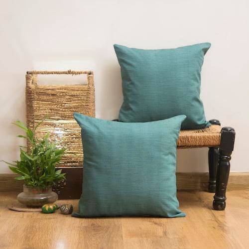 Buy Premium Emerald Green Cotton Cushion Cover - Set of 2 & 5 | Shop Verified Sustainable Covers & Inserts on Brown Living™