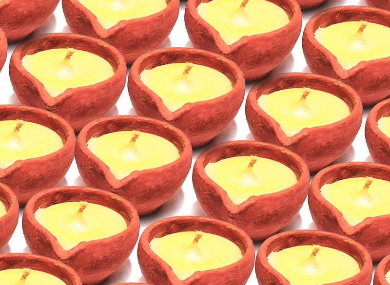 Buy Pure Cow Ghee Diya - set of 12 | Shop Verified Sustainable Lamps & Lighting on Brown Living™