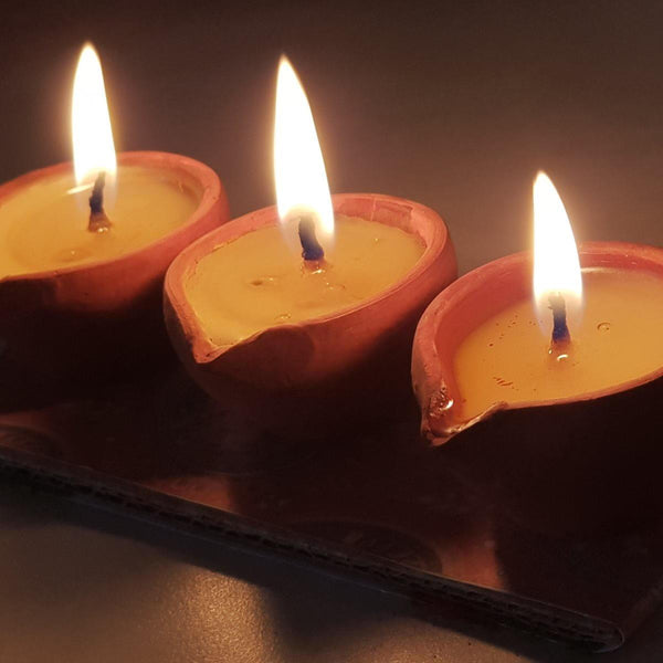 Buy Pure Cow Ghee Diya - set of 12 | Shop Verified Sustainable Lamps & Lighting on Brown Living™