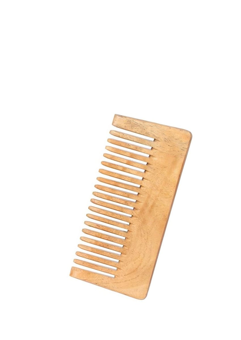 Pure Kacchi Neem Wood Comb Detangle 5.5 | Verified Sustainable Hair Comb on Brown Living™