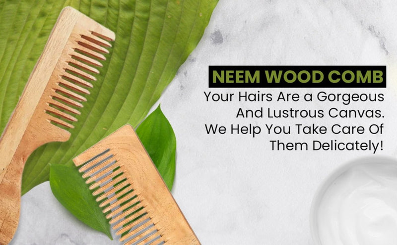 Pure Kacchi Neem Wood Comb Detangle 5.5 | Verified Sustainable Hair Comb on Brown Living™