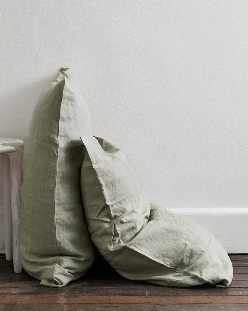 Buy Pure Linen Cushion Cover | Set of 2 |Sage Green | Shop Verified Sustainable Covers & Inserts on Brown Living™