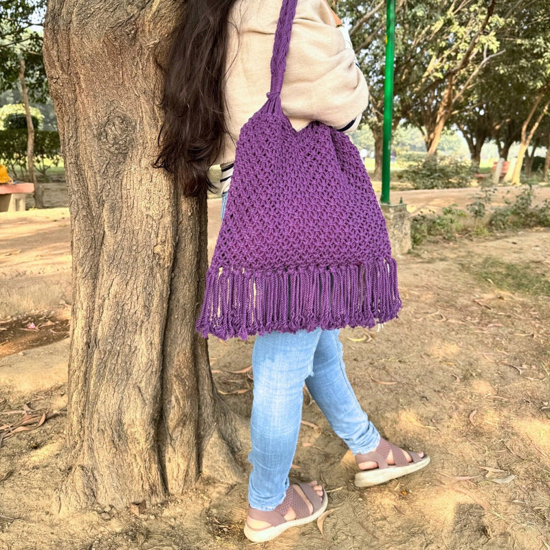 Purple Hobo Handmade Bag | Verified Sustainable Bags on Brown Living™