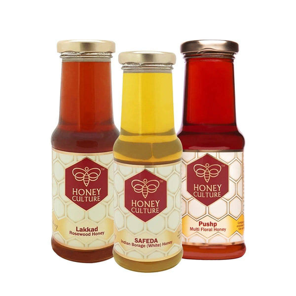 Buy Pushp Honey, Safeda Honey & Lakkad Honey Combo | Shop Verified Sustainable Honey & Syrups on Brown Living™