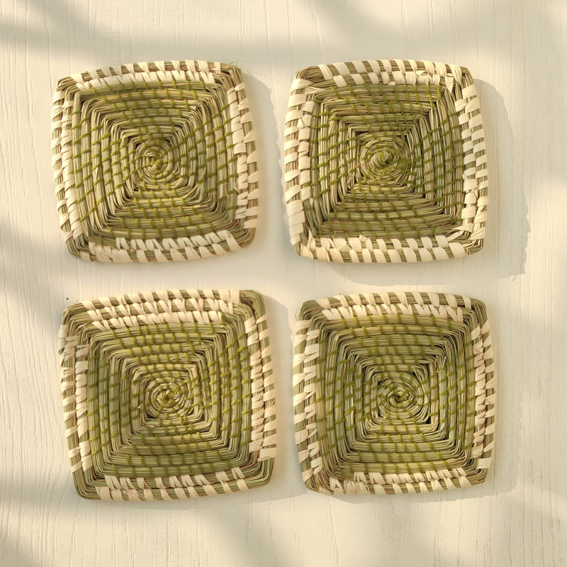 Quad Sabai Grass Coasters ( Set of 4) | Verified Sustainable Table Décor on Brown Living™