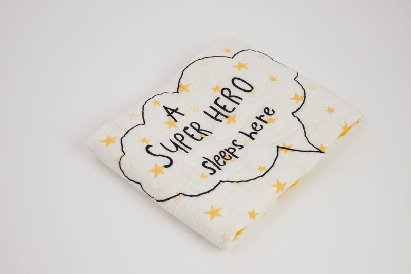 Buy Quilt - Ace The Superbaby Flies Over Town | Shop Verified Sustainable Bed Linens on Brown Living™