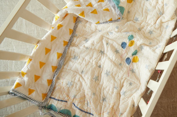 Buy Quilt - I Am Going To The Circus - Teal | Shop Verified Sustainable Bed Linens on Brown Living™