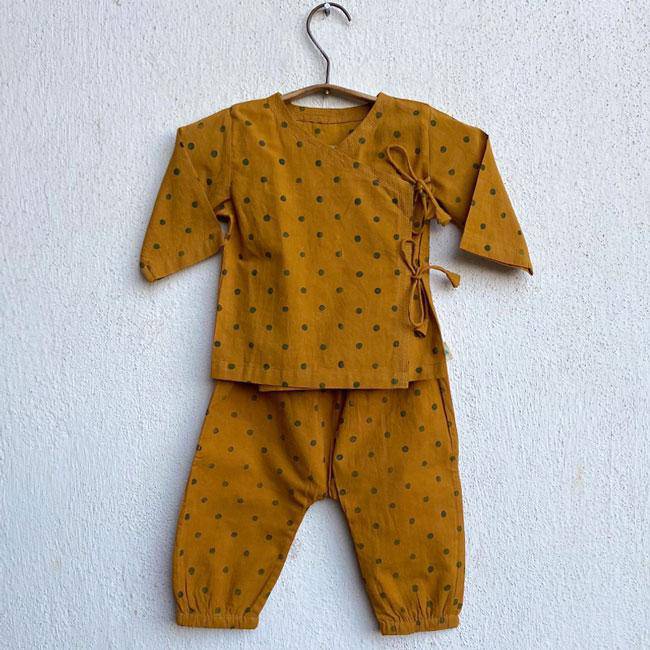 Buy Raidana Print Angrakha Top with Pants | Shop Verified Sustainable Kids Daywear Sets on Brown Living™