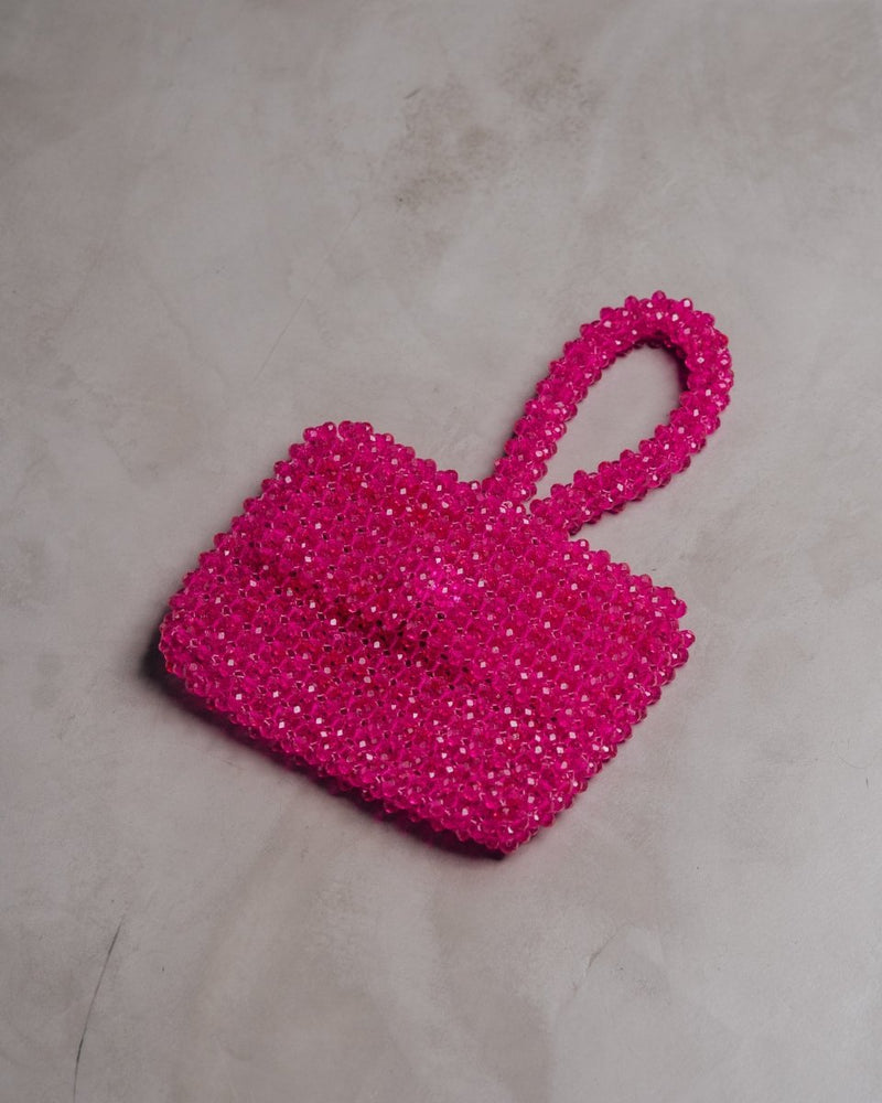 Buy Rani Wristlet | Womens Handbag | Rani Pink | Crystal glass beaded | Shop Verified Sustainable Womens Handbag on Brown Living™