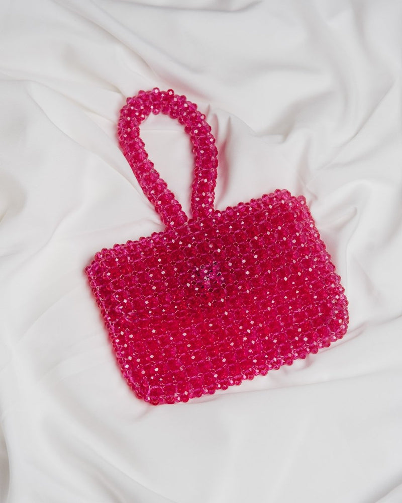 Buy Rani Wristlet | Womens Handbag | Rani Pink | Crystal glass beaded | Shop Verified Sustainable Womens Handbag on Brown Living™