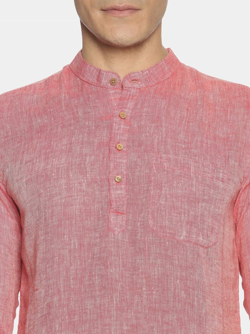 Buy Red Colour Hemp Short Kurta | Shop Verified Sustainable Mens Kurta on Brown Living™