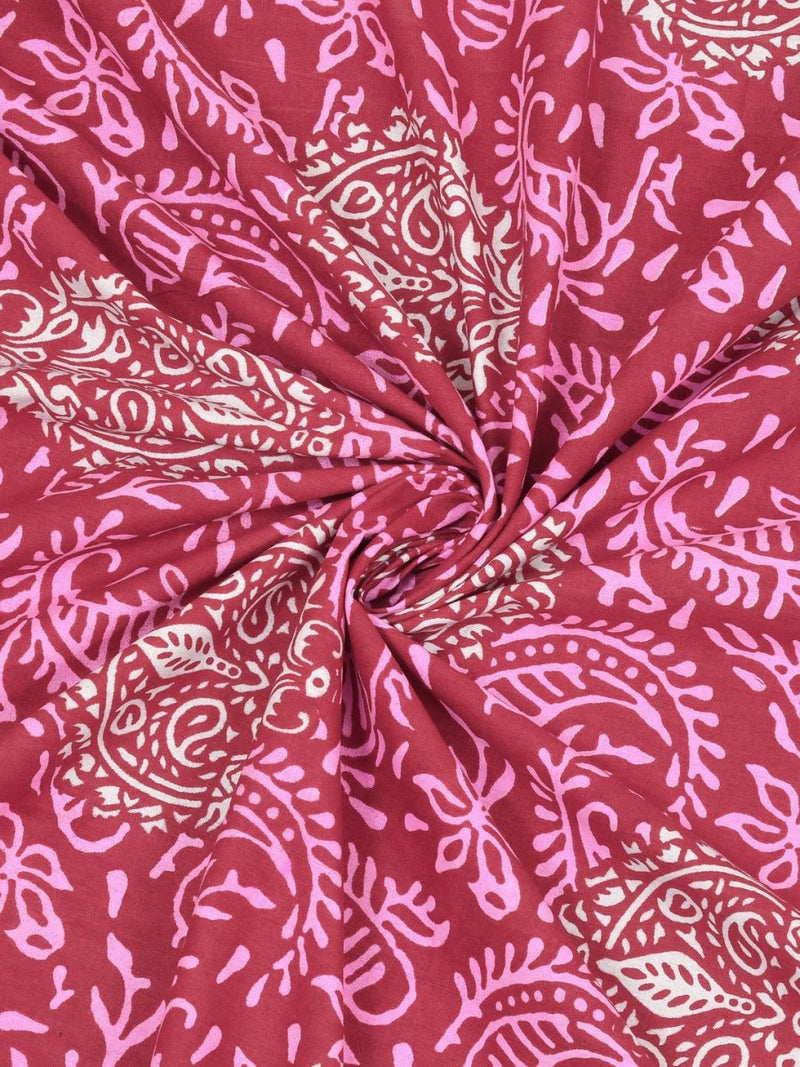 Buy Red Interiors Hand Block Printed Cotton Queen Size Bedding Set | Shop Verified Sustainable Bedding on Brown Living™