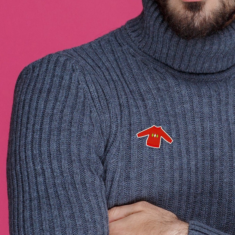 Buy Red Sweater Hand Painted Wooden Pin | Shop Verified Sustainable Travel Accessories on Brown Living™