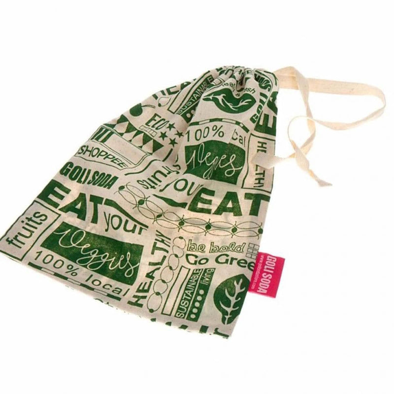 Buy Reusable Cotton Go Green - Set of 2 Small & Big - for Veggies, Roti, Sprouting & Paneer | Shop Verified Sustainable Fridge Vegetable Bags on Brown Living™