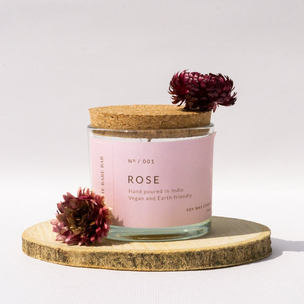 Buy Rose Fragrance Glass Jar Candles | Shop Verified Sustainable Candles & Fragrances on Brown Living™