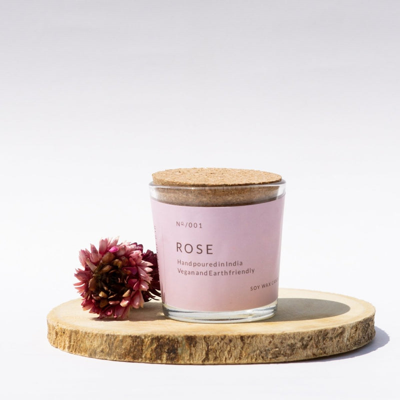 Buy Rose Fragrance Glass Jar Candles | Shop Verified Sustainable Candles & Fragrances on Brown Living™