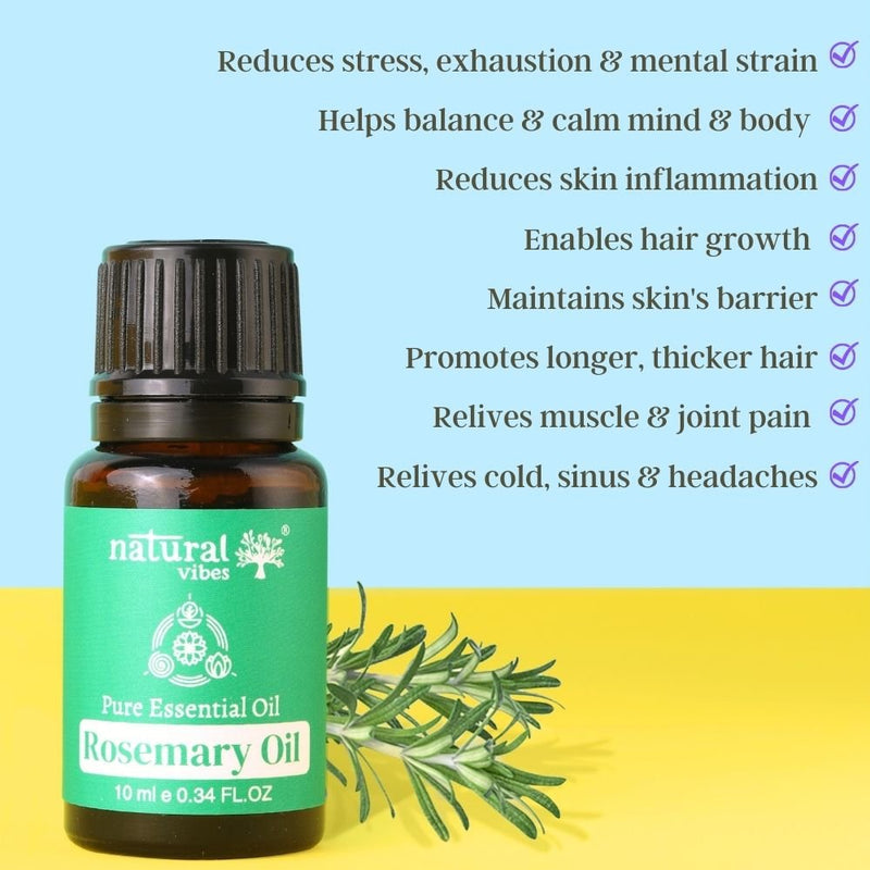 Buy Rosemary Pure Essential Oil for Hair Fall, Growth & Strong, Thick Hair | 10 ml | Shop Verified Sustainable Essential Oils on Brown Living™