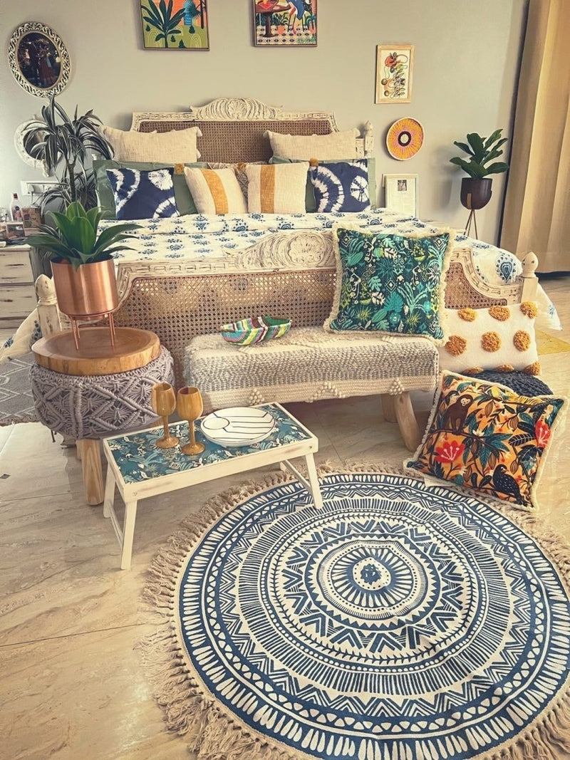 Buy Round Boho Rug & Meditation Mat | Shop Verified Sustainable Products on Brown Living