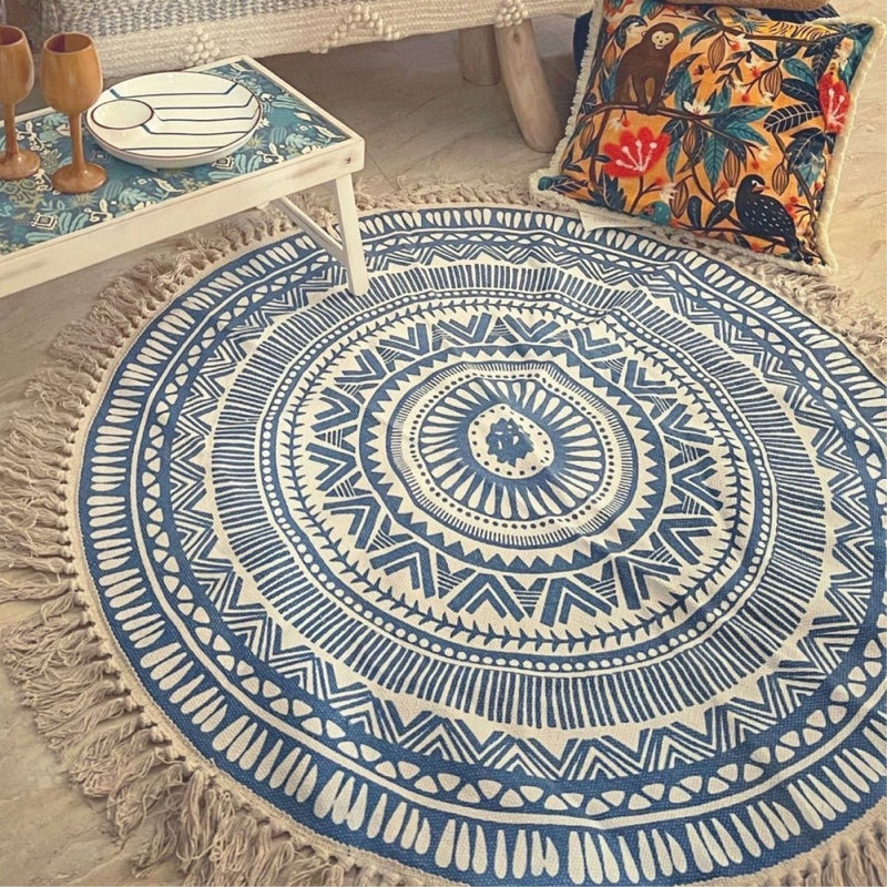 Buy Round Boho Rug & Meditation Mat | Shop Verified Sustainable Products on Brown Living