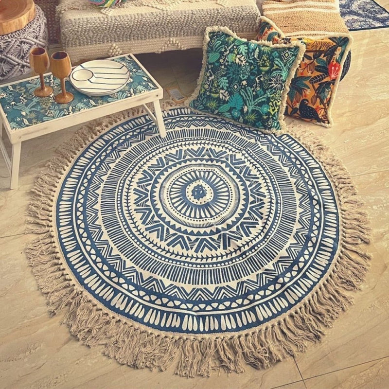 Buy Round Boho Rug & Meditation Mat | Shop Verified Sustainable Products on Brown Living