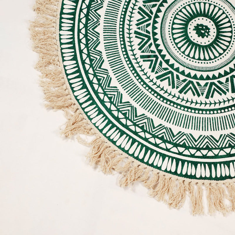 Buy Round Boho Rug & Meditation Mat | Shop Verified Sustainable Products on Brown Living