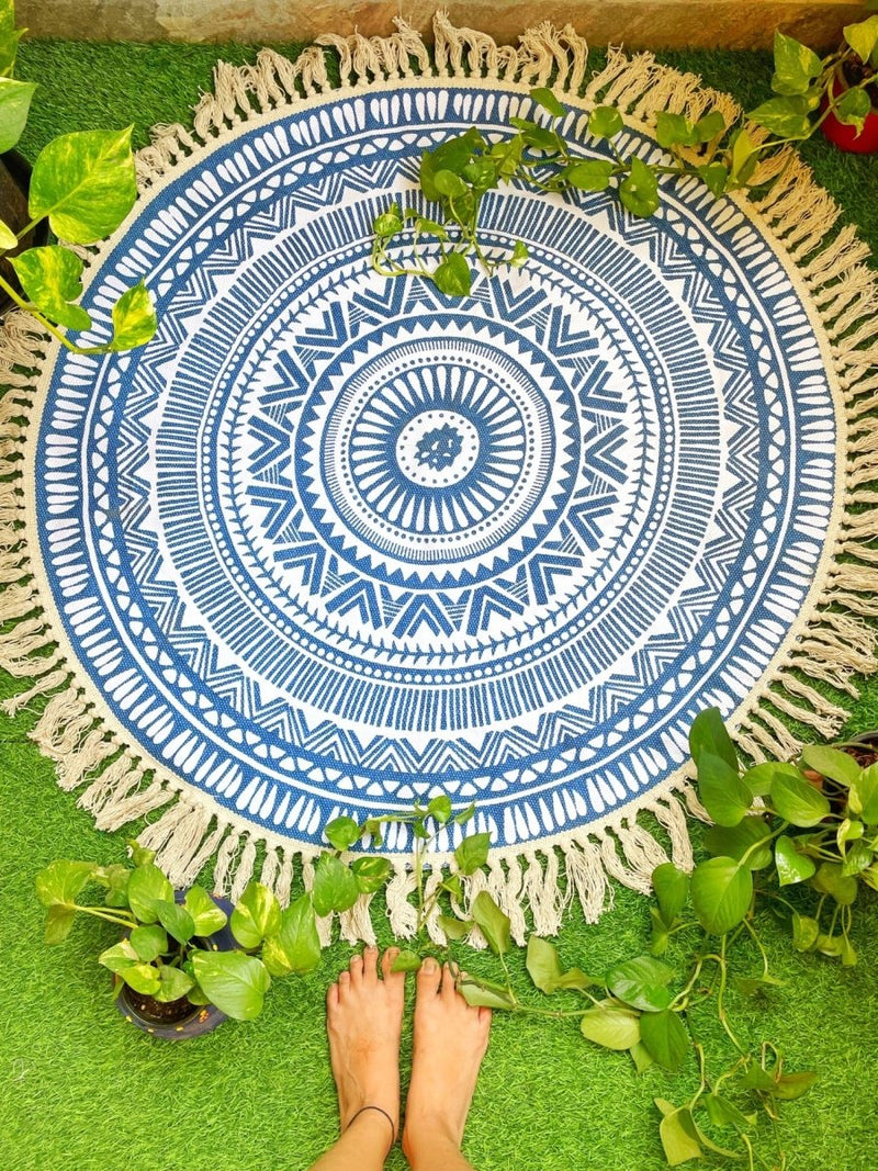 Buy Round Boho Rug & Meditation Mat | Shop Verified Sustainable Products on Brown Living