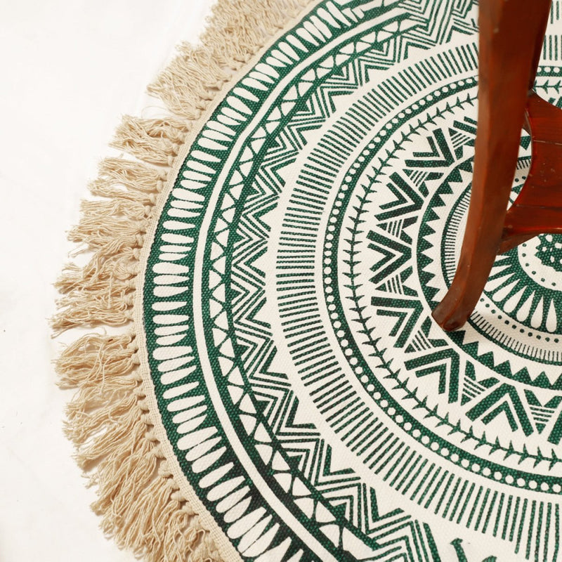 Buy Round Boho Rug & Meditation Mat | Shop Verified Sustainable Products on Brown Living