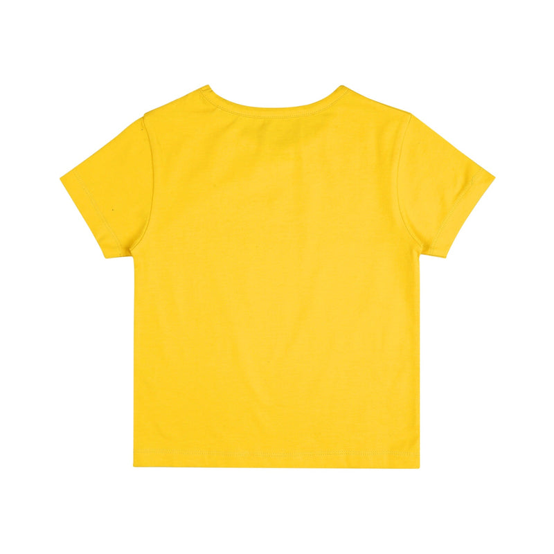 Round Neck Oversize Cotton Tee- Dandelion Yellow | Verified Sustainable Kids Shirts on Brown Living™