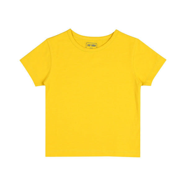 Round Neck Oversize Cotton Tee- Dandelion Yellow | Verified Sustainable Kids Shirts on Brown Living™