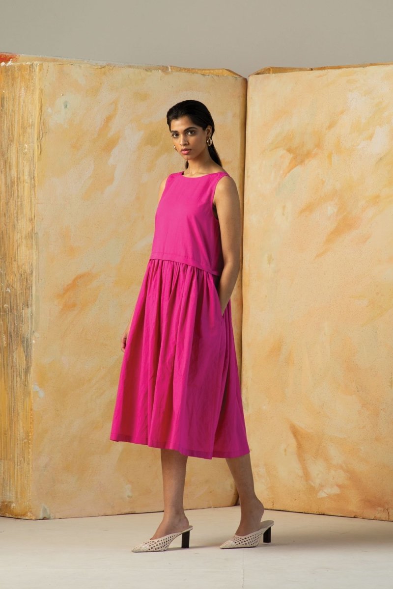 Buy Rylie Pink Solid Dress | Shop Verified Sustainable Womens Dress on Brown Living™