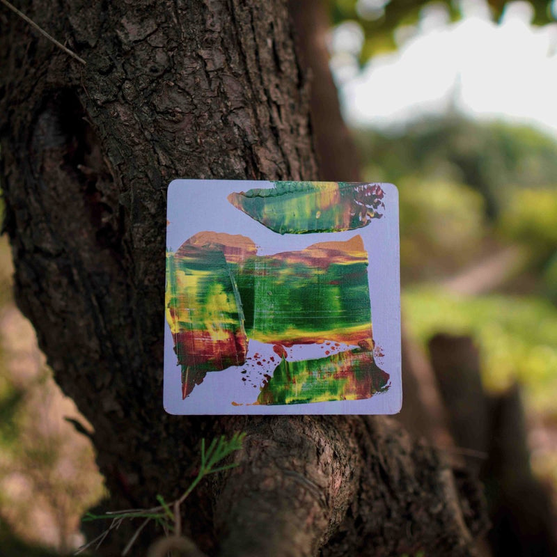 Buy Sacred Forest Handpainted Coasters - Set of 2 | Shop Verified Sustainable Table Essentials on Brown Living™