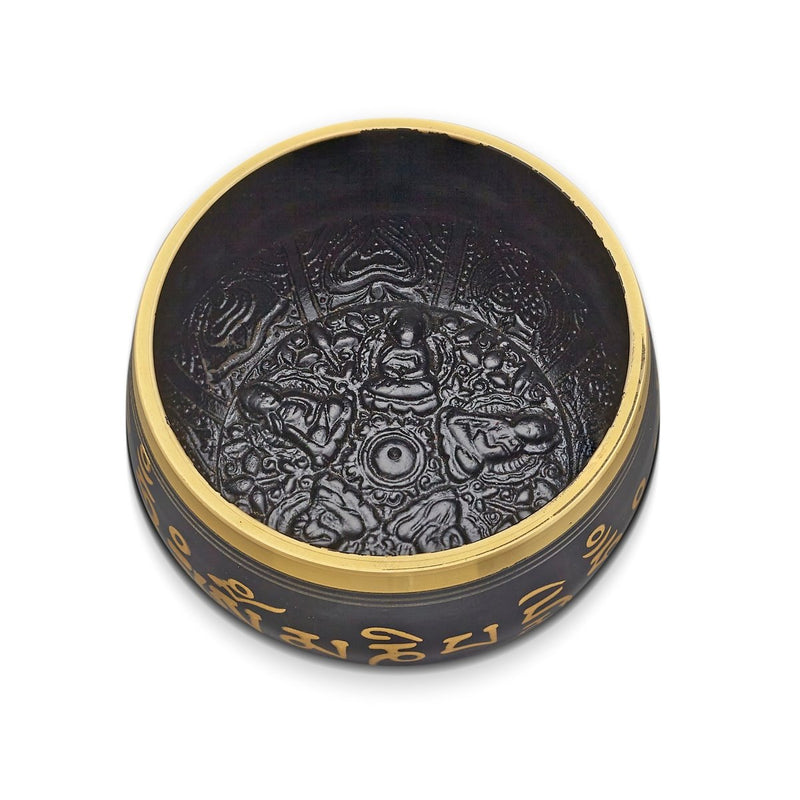 Buy Sacred Mantra Black Bowl | 4 Inches | Shop Verified Sustainable Musical Instruments on Brown Living™