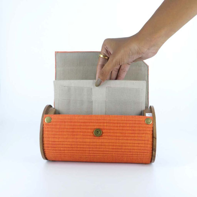 Buy Saffron Sun Round Clutch | Shop Verified Sustainable Womens Bag on Brown Living™