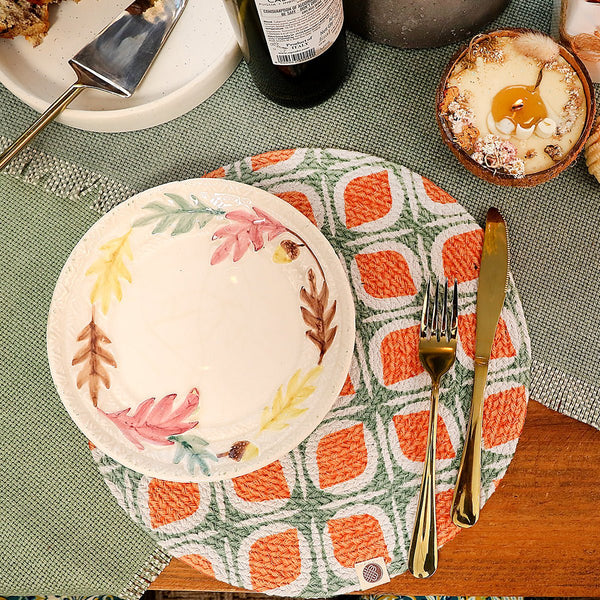 Buy Sage Tangerine Round Mat- Set of 2 | Shop Verified Sustainable Table Linens on Brown Living™