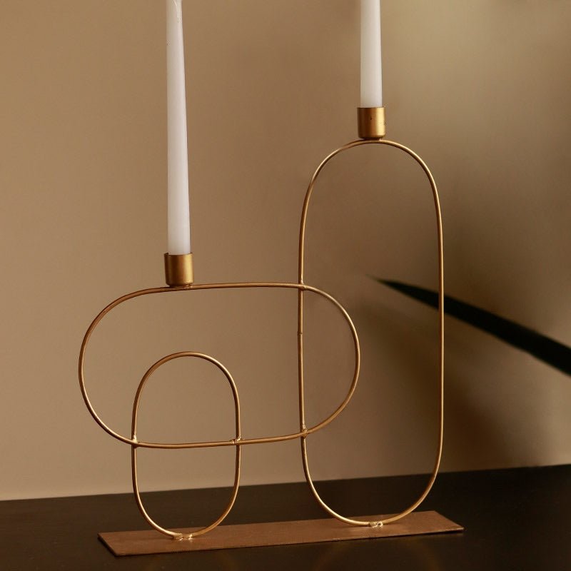 Buy Scandivian Metal Candle Holder | Shop Verified Sustainable Decor & Artefacts on Brown Living™