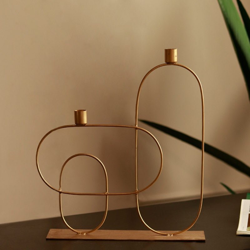 Buy Scandivian Metal Candle Holder | Shop Verified Sustainable Decor & Artefacts on Brown Living™