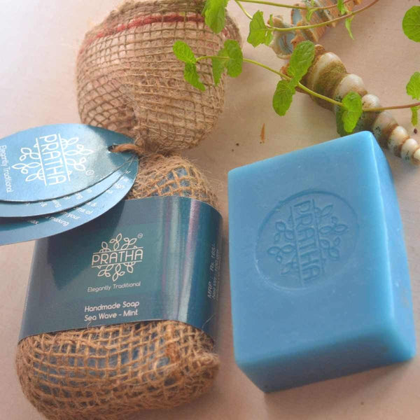 Buy Sea Waves with Mint | Cold Process Handmade Soap | Shop Verified Sustainable Body Soap on Brown Living™