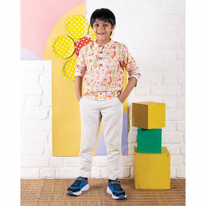 Buy Self Love Boys Full Sleeves Kurta | Shop Verified Sustainable Kids Shirts on Brown Living™