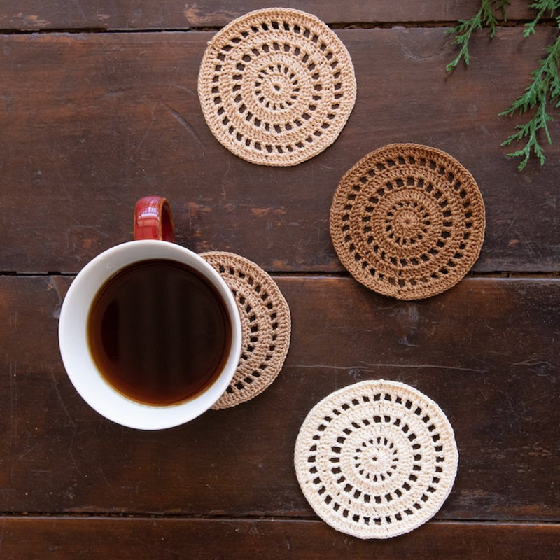 Buy Saanvi Set of 4 Coasters | Shop Verified Sustainable Table Essentials on Brown Living™