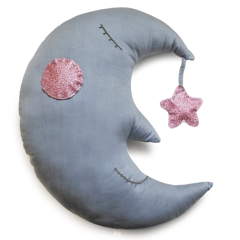 Buy Shape Cushions - Sleepy The Moon - Grey | Shop Verified Sustainable Pillow on Brown Living™