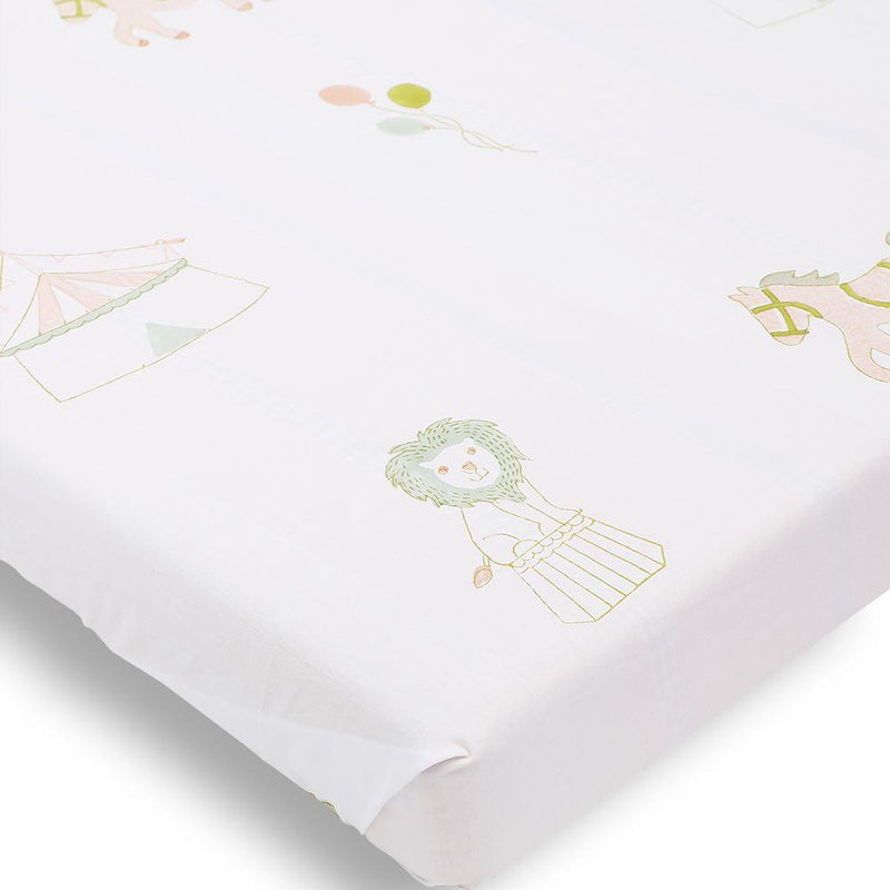 Buy Sheet - I Am Going To The Circus - Peach | Shop Verified Sustainable Bed Linens on Brown Living™