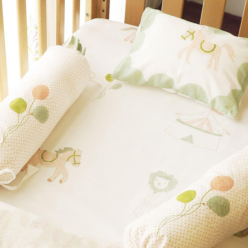 Buy Sheet - I Am Going To The Circus - Peach | Shop Verified Sustainable Bed Linens on Brown Living™