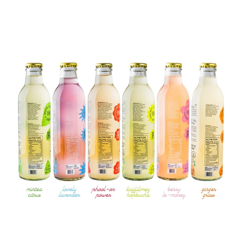 Buy Shimmmi Kombucha - Sparkling Fermented Tea | Try-me-all Box | Box of 6 (250ml x 6) | Shop Verified Sustainable Health & Energy Drinks on Brown Living™