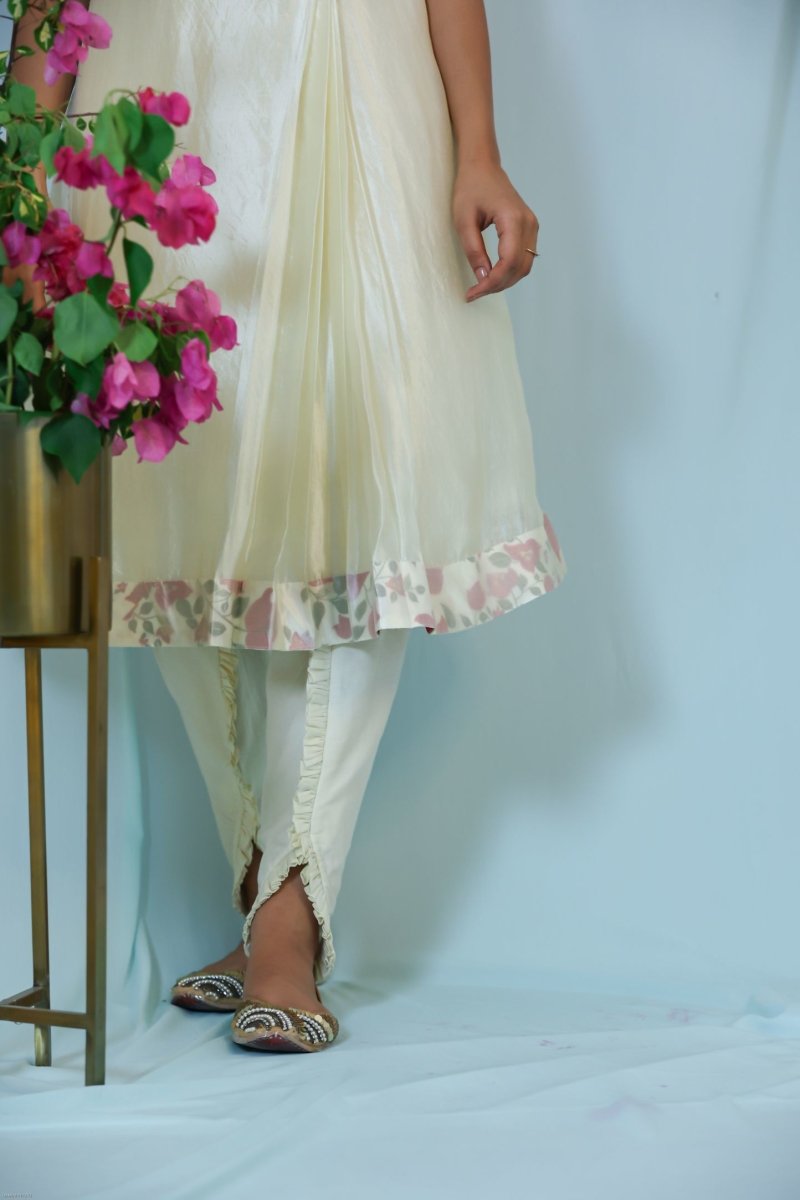 Buy Silk embroidered placket kurta with dhoti pants | Shop Verified Sustainable Womens Co-Ord Sets on Brown Living™