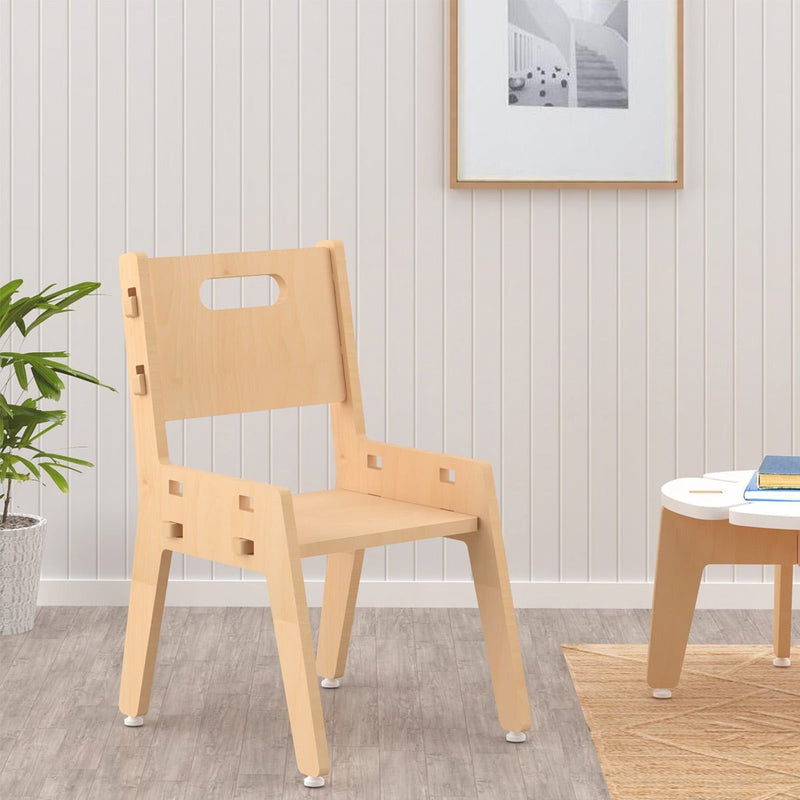 Buy Silver Peach Childrens Wooden Chair | Shop Verified Sustainable Decor & Artefacts on Brown Living™